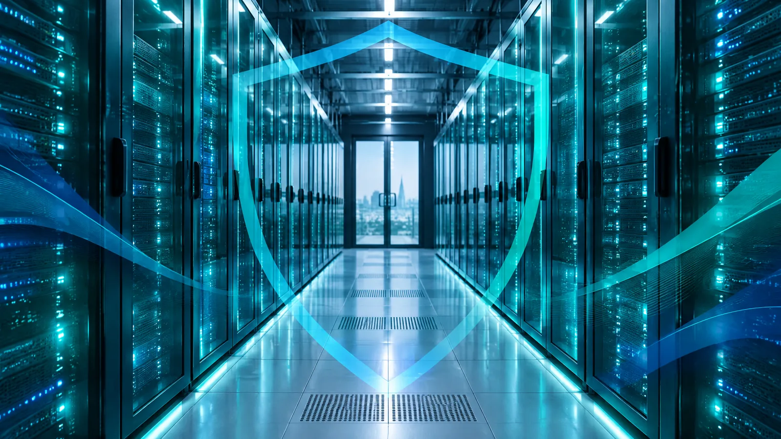 Schematische Darstellung von Betrieb, Hosting und Begleitung in Healthcare Blue und Mobility Turquoise.